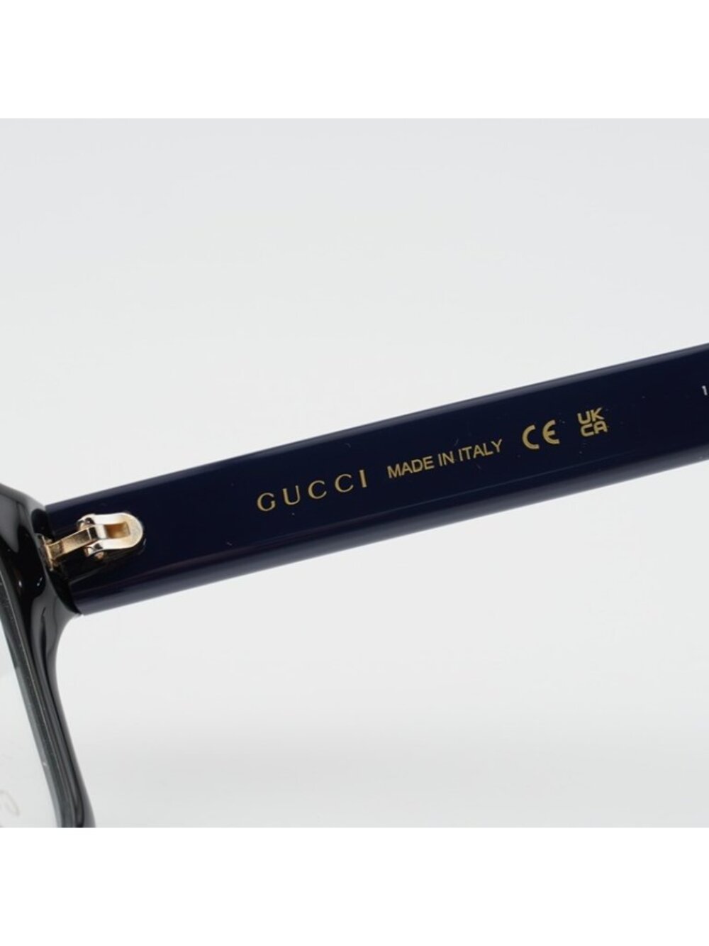 Gucci GG1340O 010 Eyeglasses Shiny Black/Blue 55mm Square Frame - Picture 9 of 11